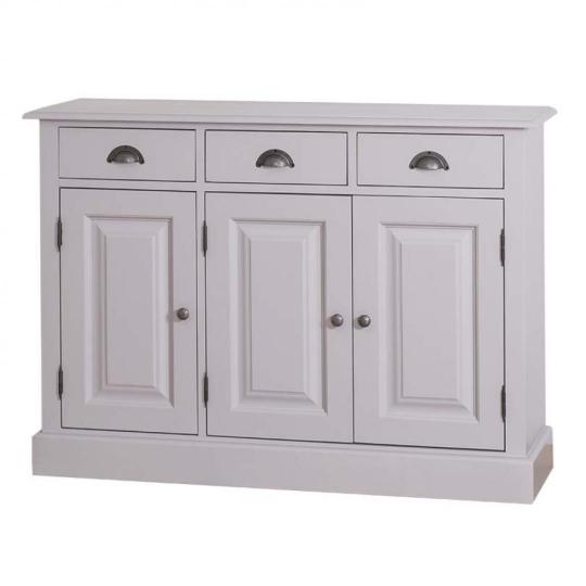 biela masivna drevena komoda nabytok elegantna leskla skrinka s dvierkami predsien obyvacia izba spalna mediteranska country svetla.jpg